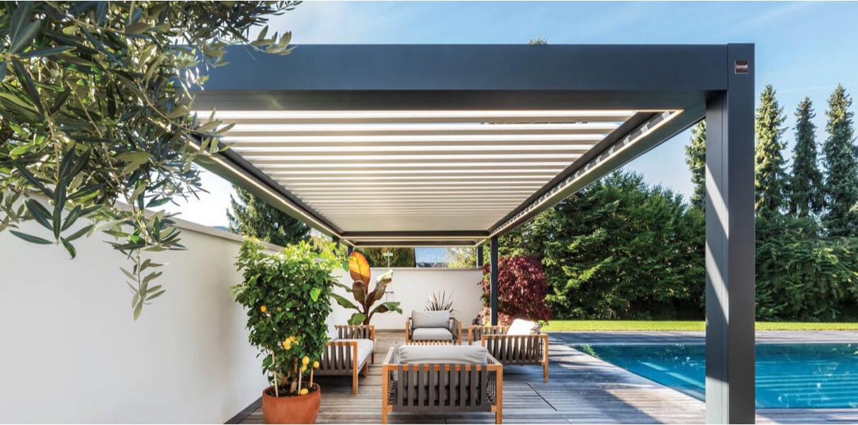 Tuinkamer Moveo Supreme horizontaal dak metalura